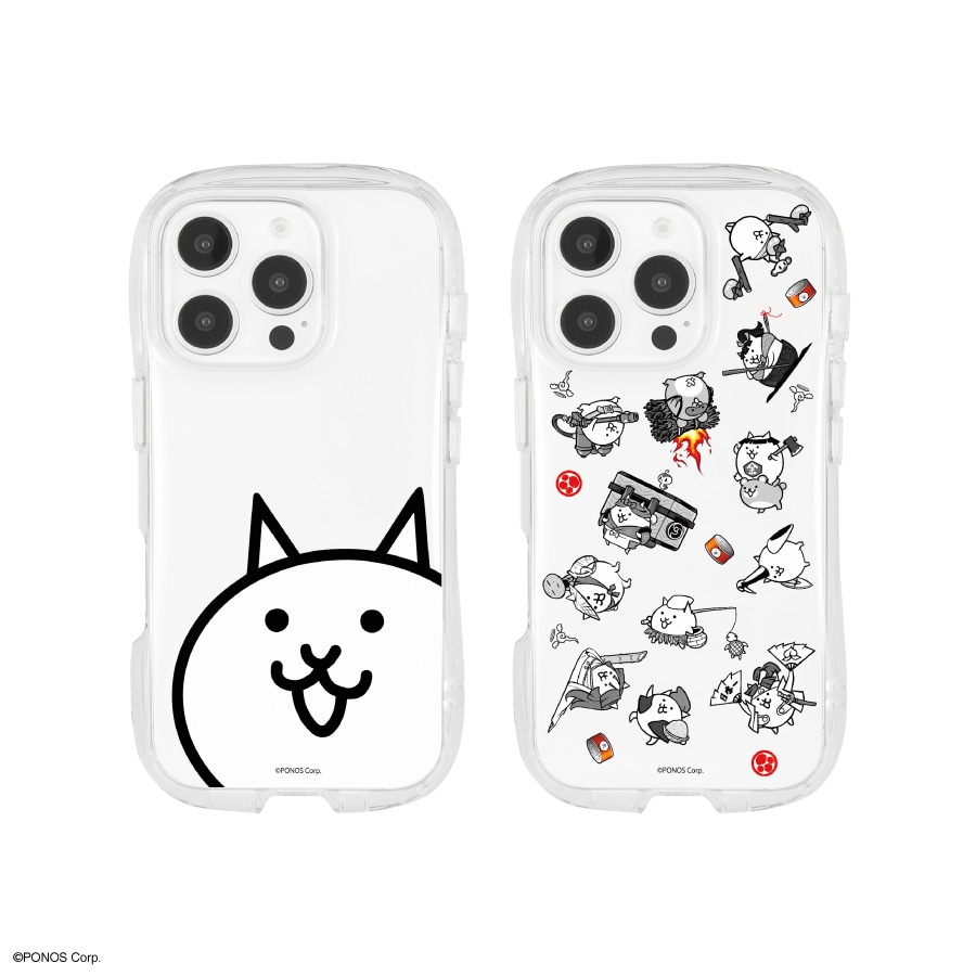 にゃんこ大戦争 iPhone16 Pro 対応 クリスタルクリアケース
