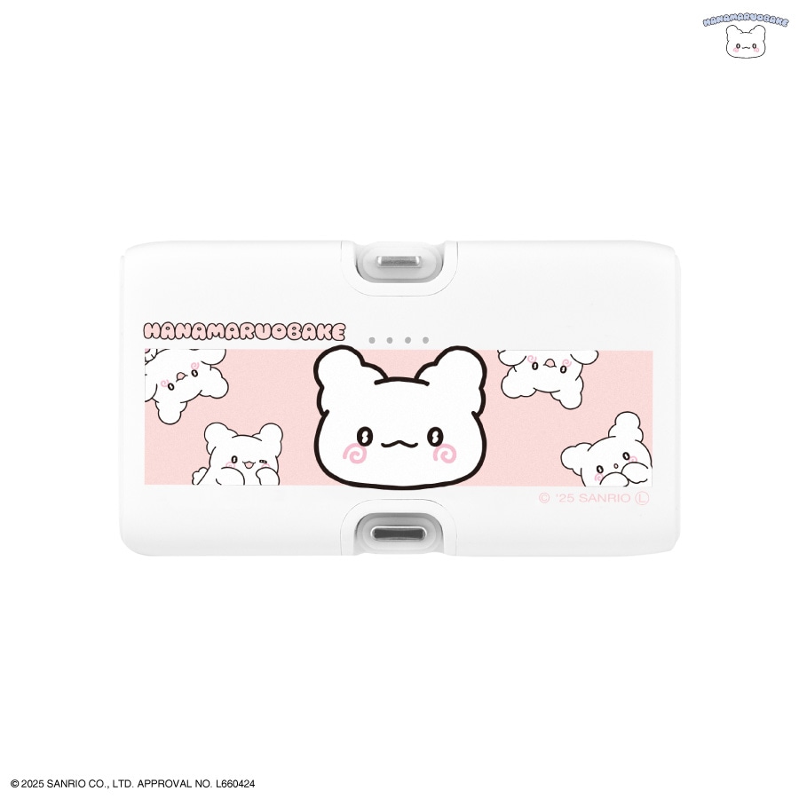 はなまるおばけ パステルスイーツポップデザイン Lightning / Type-C コネクタ付き リチウムイオン充電器 4000mAh