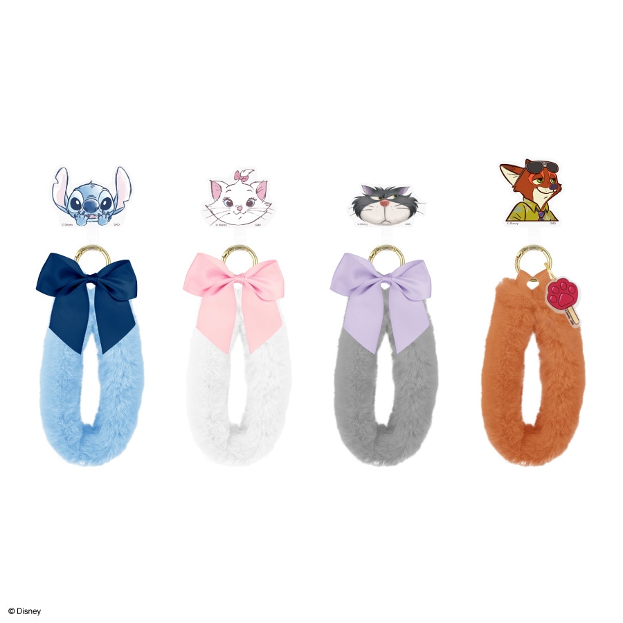 ディズニーキャラクター ／ マルチリングプラス ファーハンドストラップ