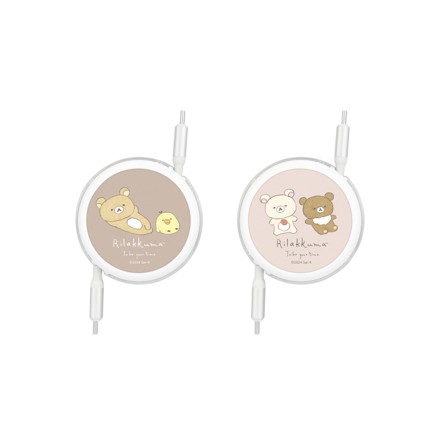 リラックマ PD60W 対応 USB2.0 リール式 Type-C ケーブル