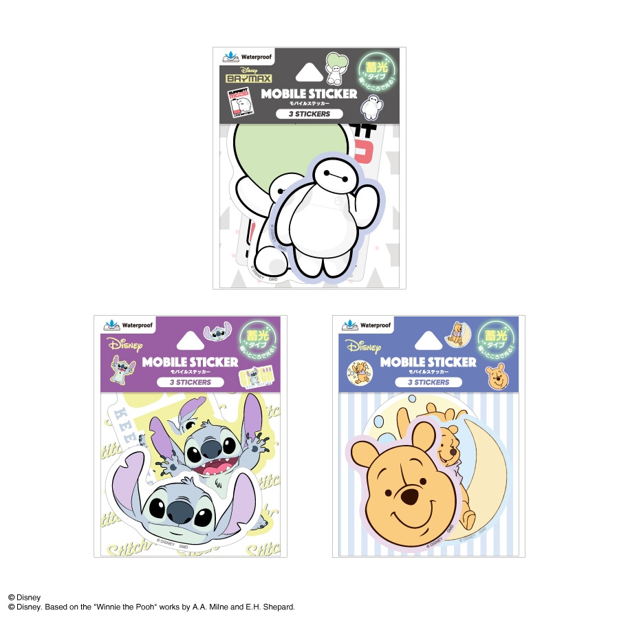 ディズニーキャラクター ／ 蓄光モバイルステッカー