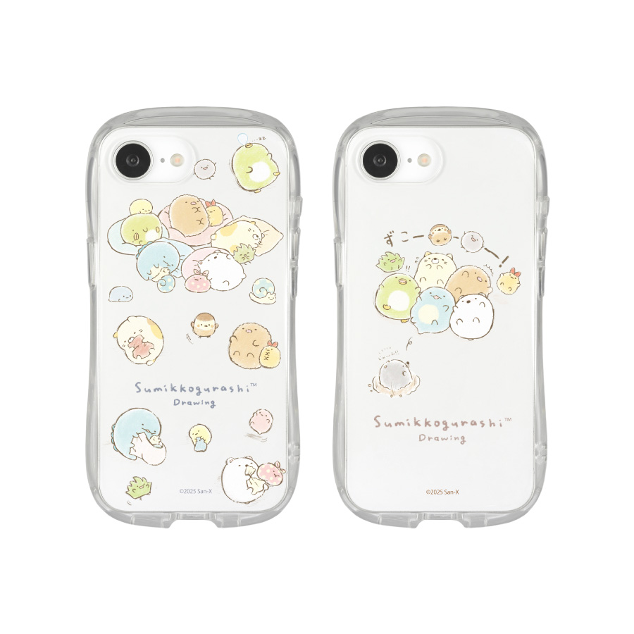 すみっコぐらし すみっコドローイング iPhone16e 対応 クリスタルクリアケース