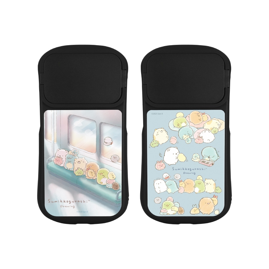 すみっコぐらし すみっコドローイング iPhone15 / 15 Pro / 14 / 14 Pro / 13 / 13 Pro / 12 / 12 Pro 対応 ハイブリッドガラスケース