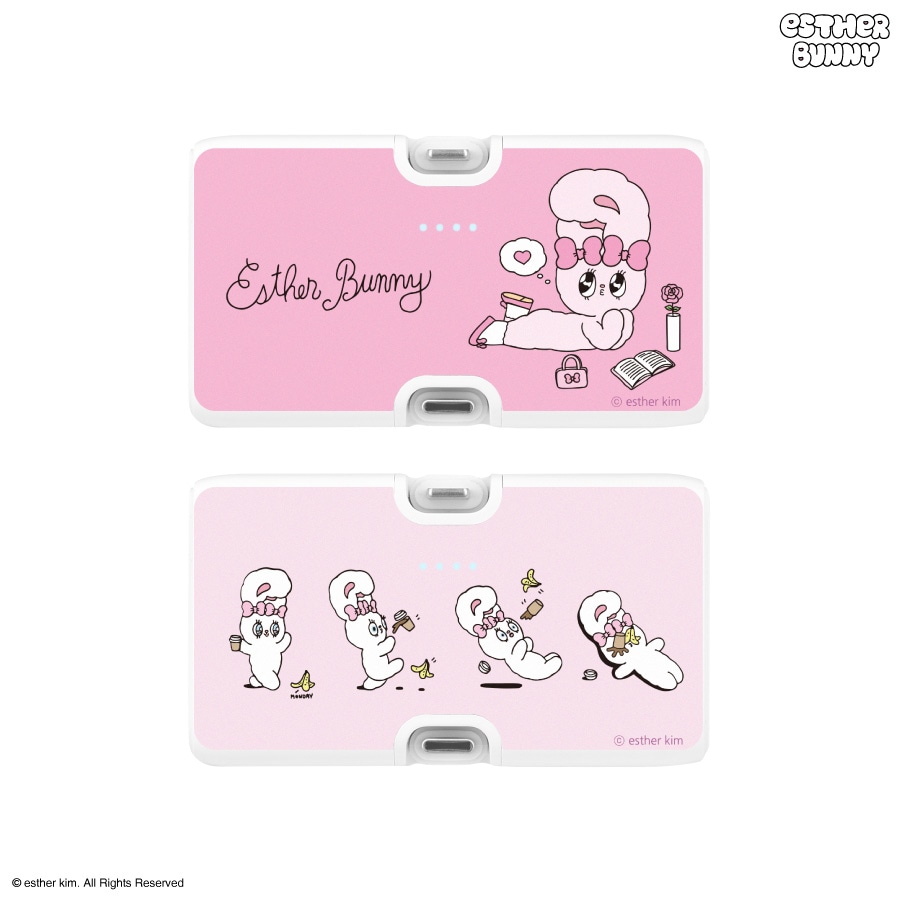 Esther Bunny Lightning / Type-C コネクタ付き リチウムイオン充電器 4000mAh