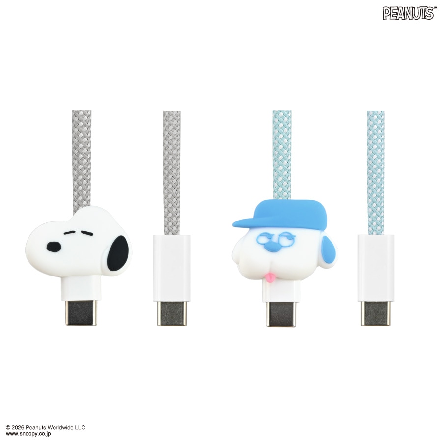ピーナッツ スヌーピー PD60W 対応 USB2.0 Type-C マスコットマグネットケーブル