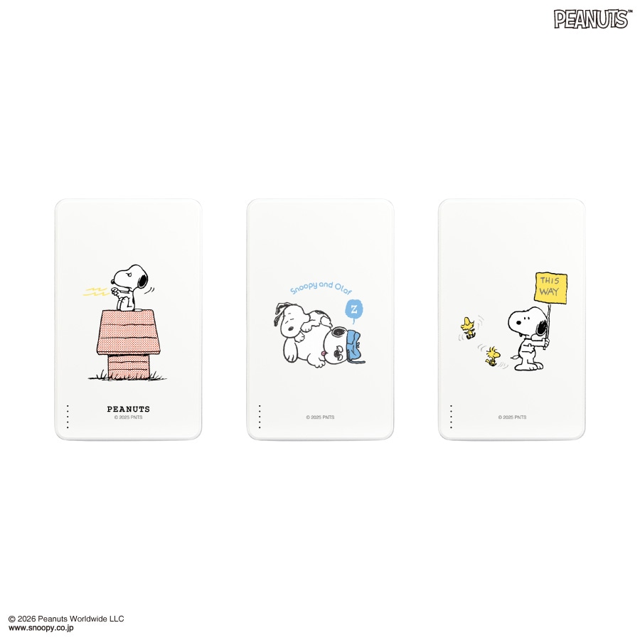ピーナッツ スヌーピー 準固体リチウムイオン電池 モバイルバッテリー