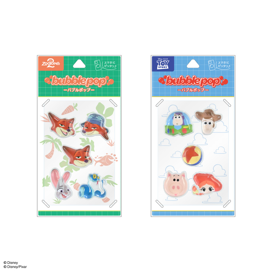 4月下旬発売予定　ディズニーキャラクター、ピクサーキャラクター ／ bubble pop