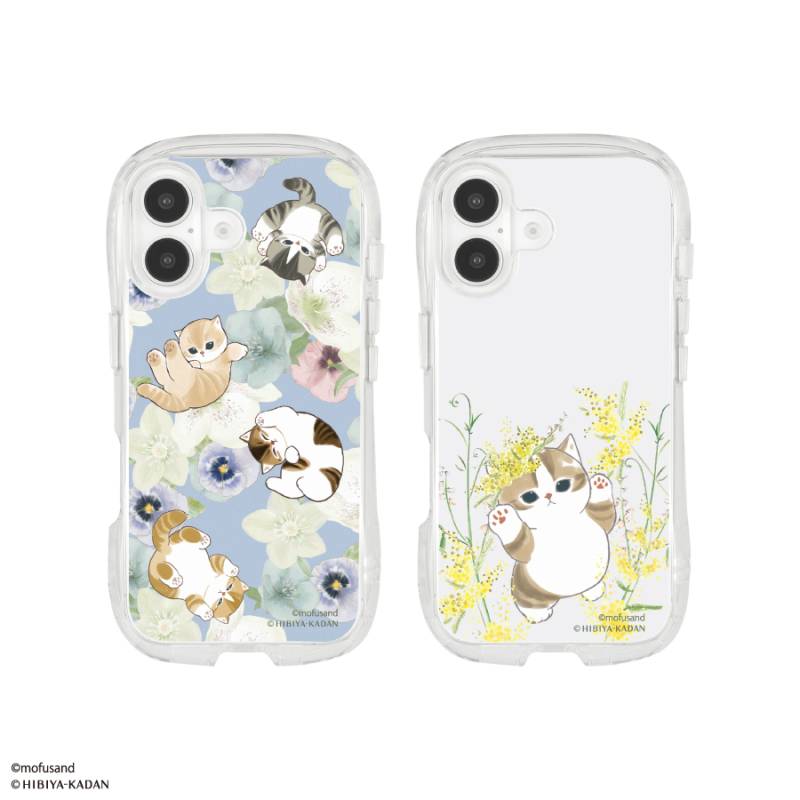 7月下旬発売予定 mofusand×日比谷花壇 iPhone16 対応 クリスタルクリア