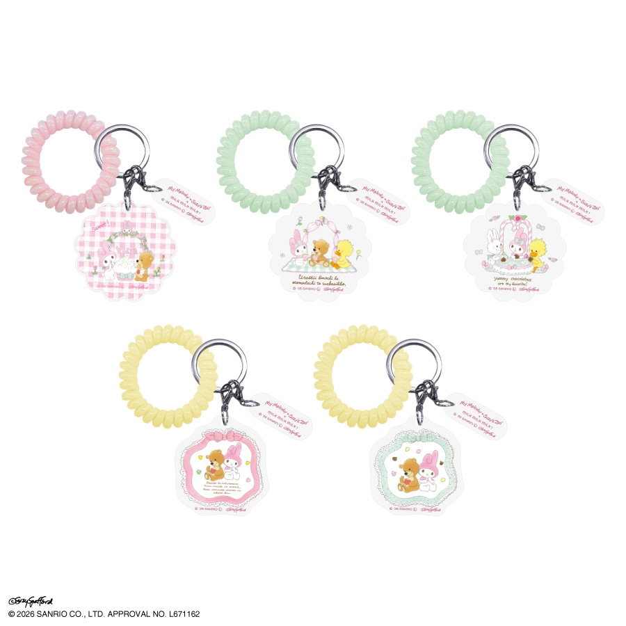 マイメロディ×スージー・ズー ランダム アクリルチャーム付コイルブレスレット