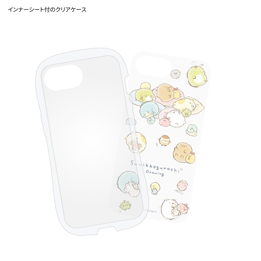 すみっコぐらし すみっコドローイング iPhone16e 対応 クリスタルクリアケース