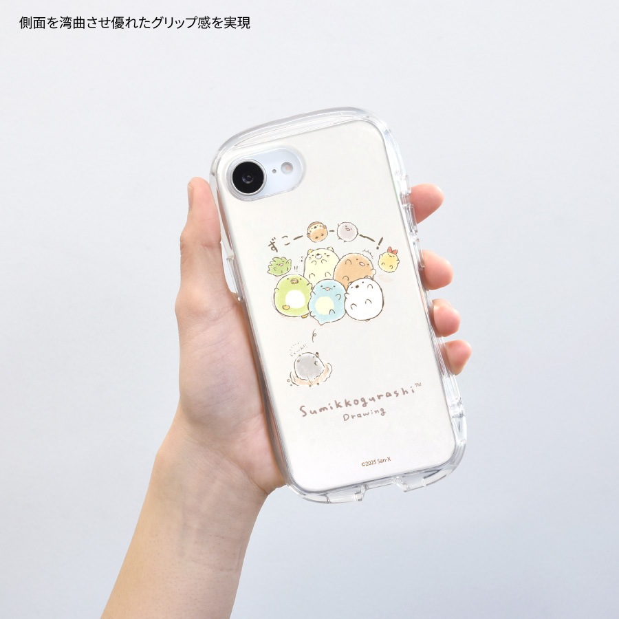 すみっコぐらし すみっコドローイング iPhone16e 対応 クリスタルクリアケース