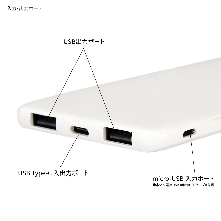 ブルーロック　USB/USB Type-C 4000mAh リチウムイオンポリマー充電器 2.1A 