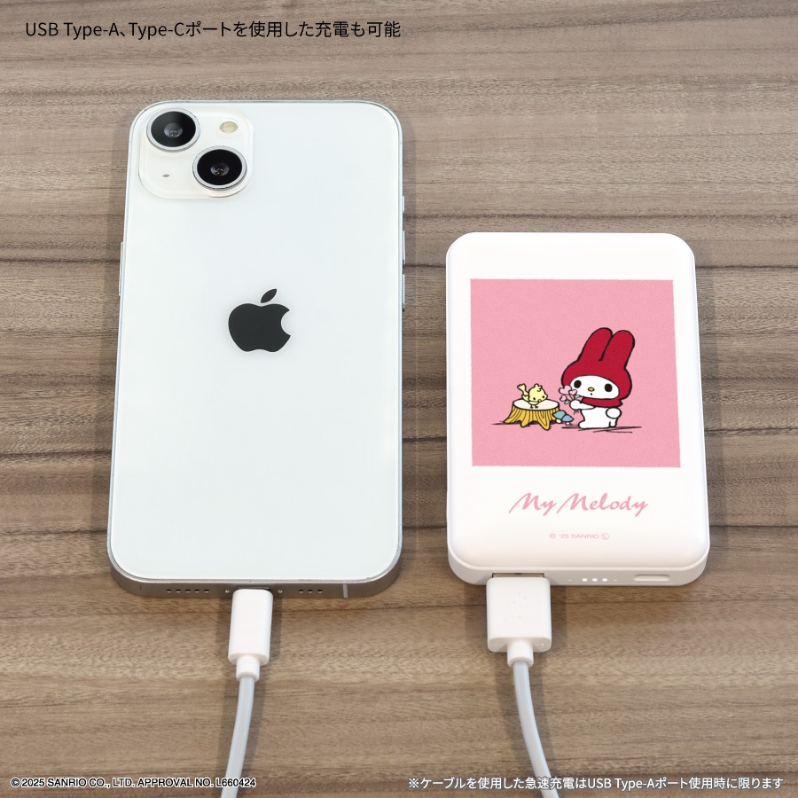 サンリオキャラクターズ MagSafe対応 ワイヤレスリチウム充電器 5000mAh