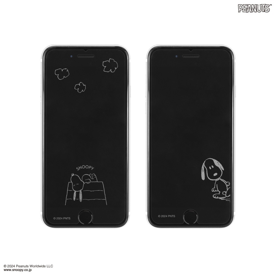 ピーナッツ スヌーピー iPhoneSE(第3世代/第2世代)/8/7/6s/6対応 ガラススクリーンプロテクター