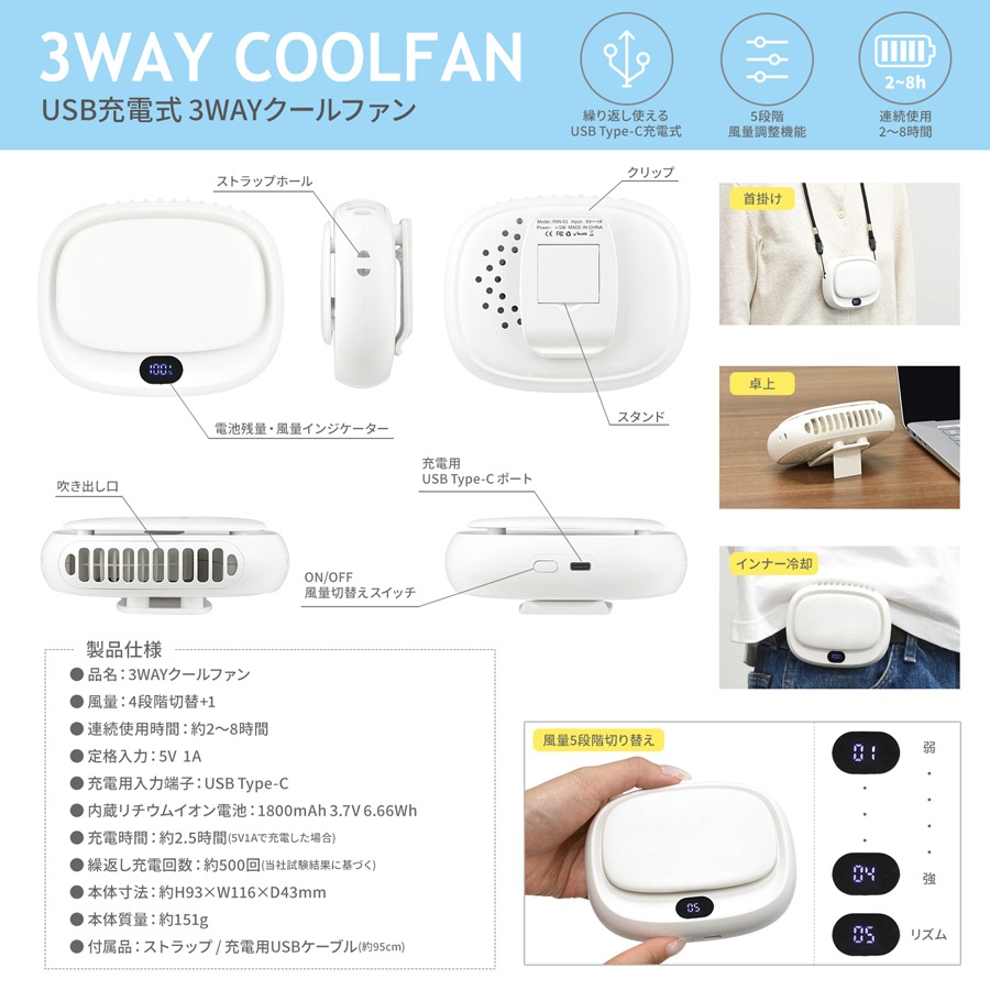 KUSOMEGANE 3WAY クールファン