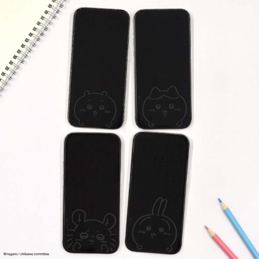 ちいにもさま ちいかわ iPhone 16 Pro 対応 ガラススクリーンプロテクター