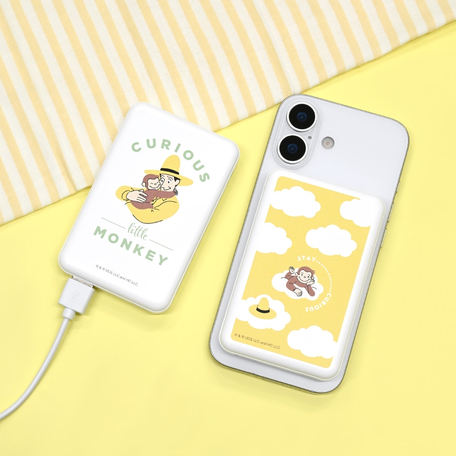 おさるのジョージ MagSafe 対応 ワイヤレスリチウム充電器 5000mAh