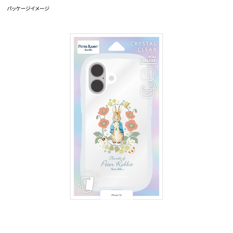 ピーターラビット(TM) iPhone16 対応 クリスタルクリアケース