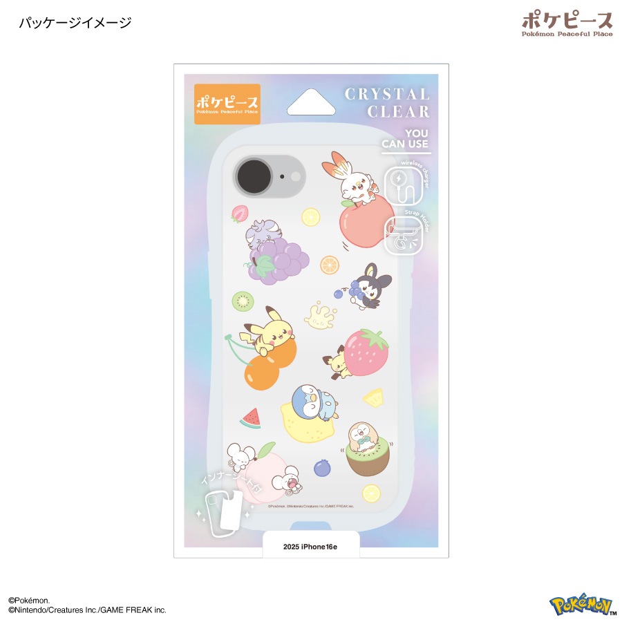 ポケットモンスター ポケピース iPhone16e 対応 クリスタルクリアケース