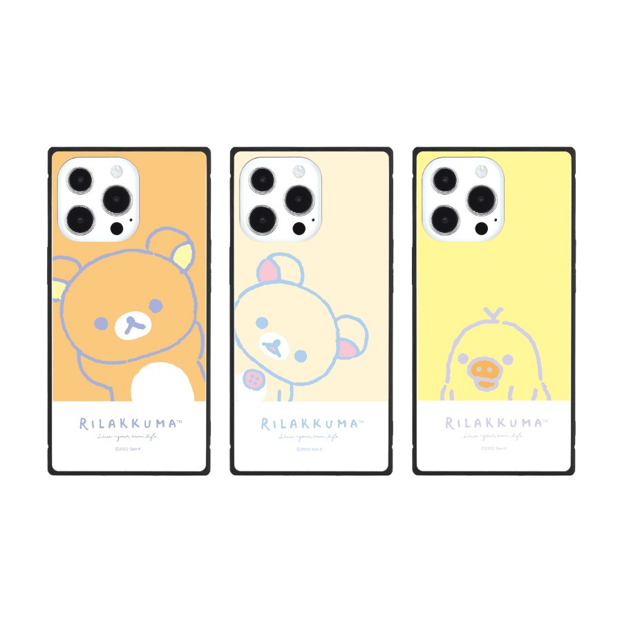 リラックマ　iPhone13 Pro対応スクエアガラスケース