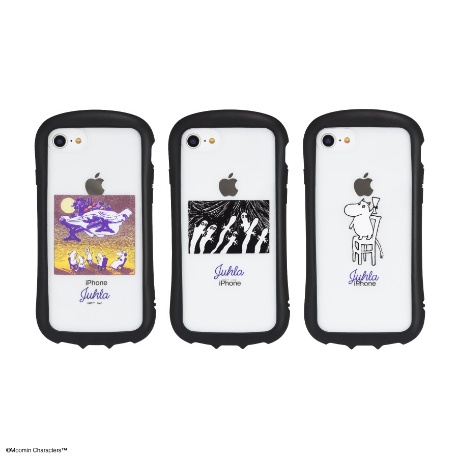 クリーム色ハープ、ソフトケース付き ムーミン【JUHRA】 iPhoneSE(第3世代/第2世代)/8/7/6s/6対応