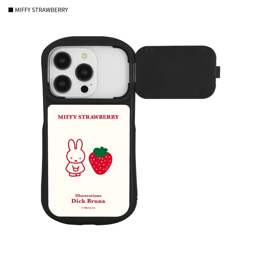 ミッフィー MIFFY STRAWBERRY iPhone14 / 14 Pro / 13 / 13 Pro / 12 / 12 Pro 対応 ハイブリッドガラスケース
