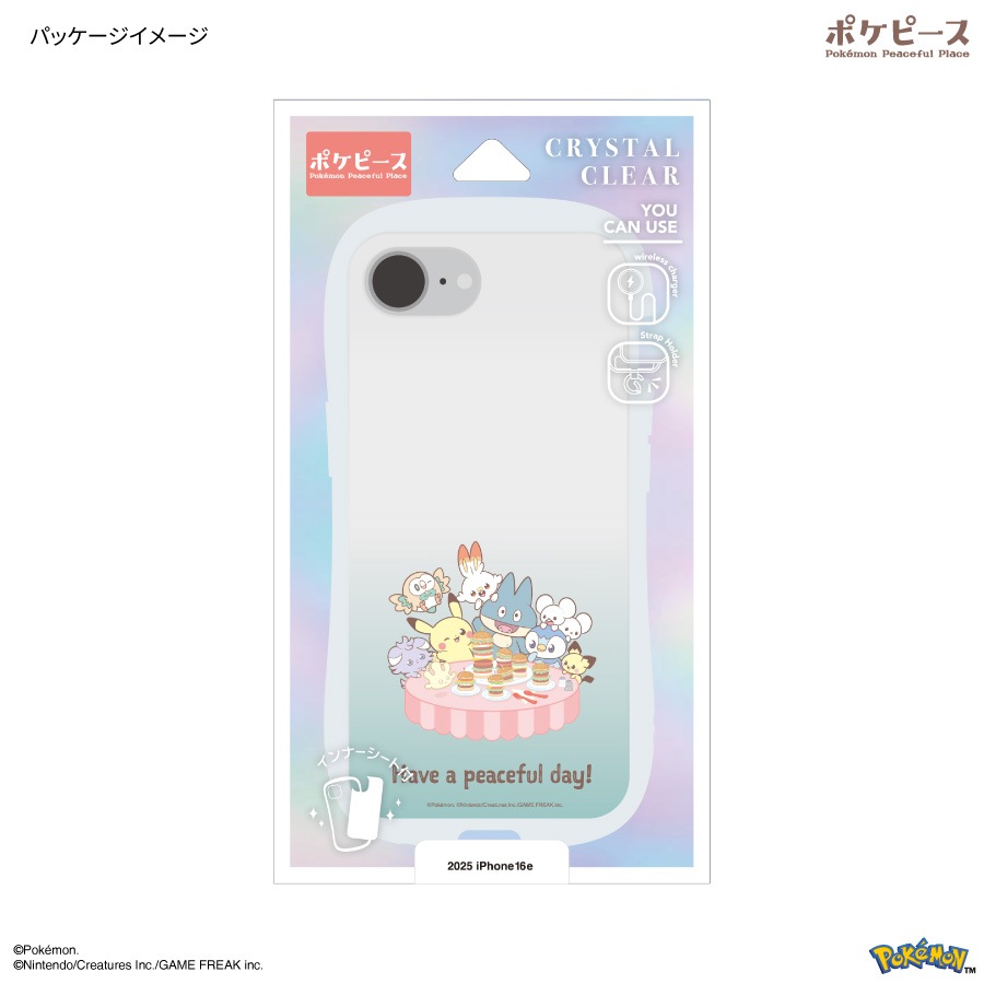 ポケットモンスター ポケピース iPhone16e 対応 クリスタルクリアケース