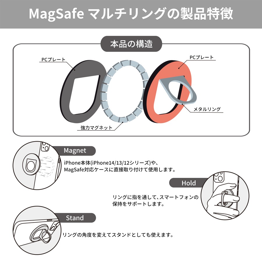 ムーミン MagSafe 対応 マルチリング