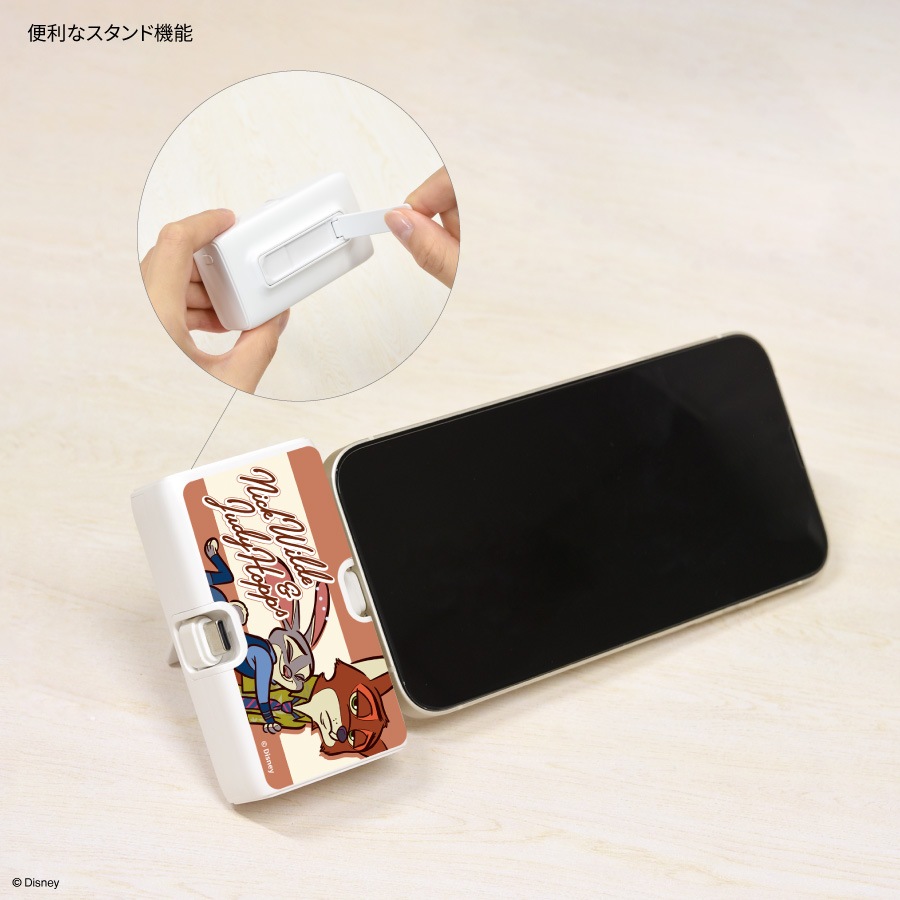 ディズニーキャラクター、ピクサーキャラクター ／ Lightning / Type-C コネクタ付き リチウムイオン充電器 4000mAh