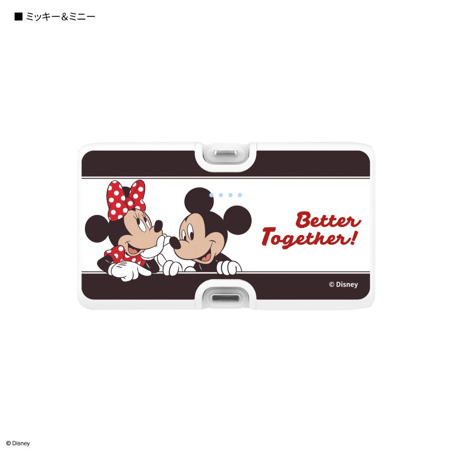 ディズニーキャラクター、ピクサーキャラクター ／ Lightning / Type-C コネクタ付き リチウムイオン充電器 4000mAh