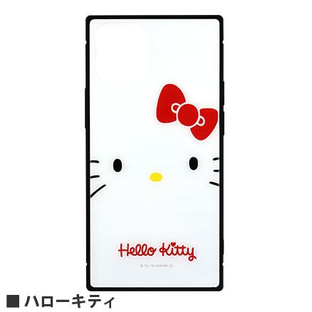 サンリオキャラクターズ iPhone12 mini対応 スクエアガラスケース