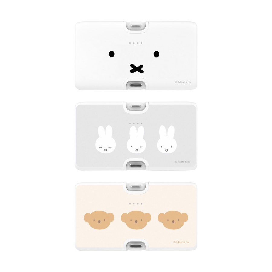 ミッフィー Lightning / Type-C コネクタ付き リチウムイオン充電器 4000mAh