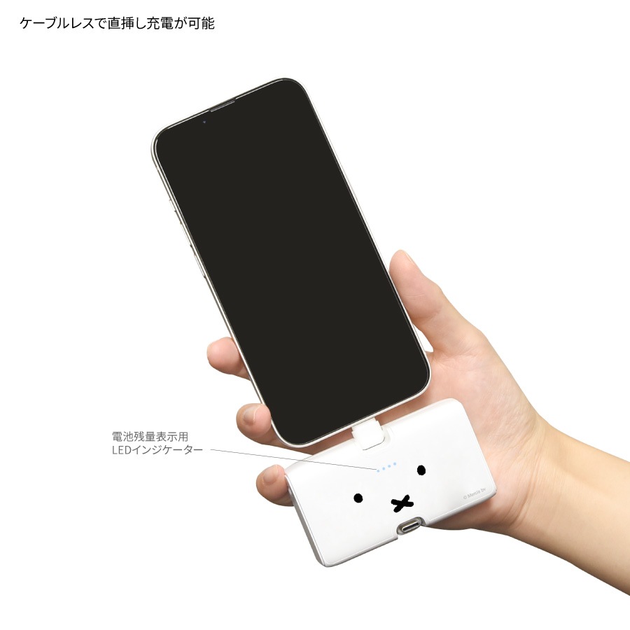 ミッフィー Lightning / Type-C コネクタ付き リチウムイオン充電器 4000mAh