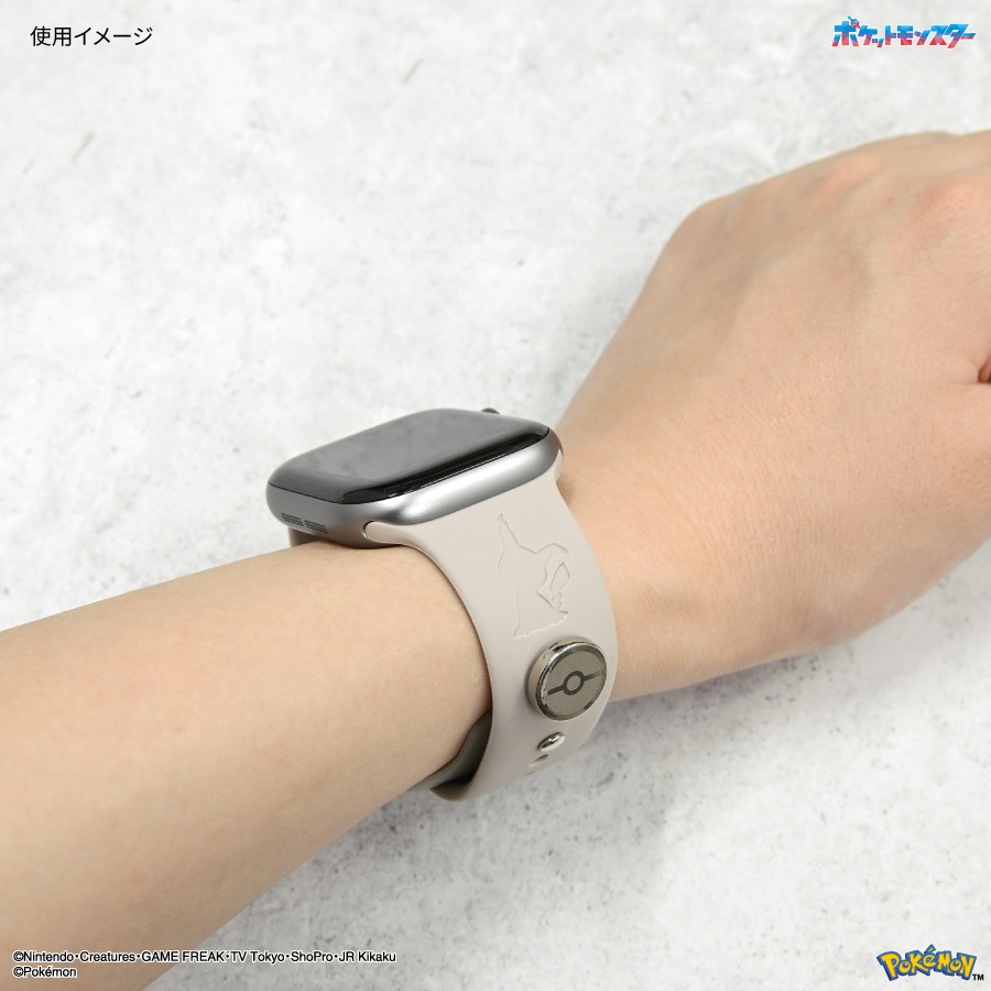 4月下旬発売予定　ポケットモンスター Apple Watch 42 / 41 / 40 / 38mm 対応 チャーム付きシリコンバンド