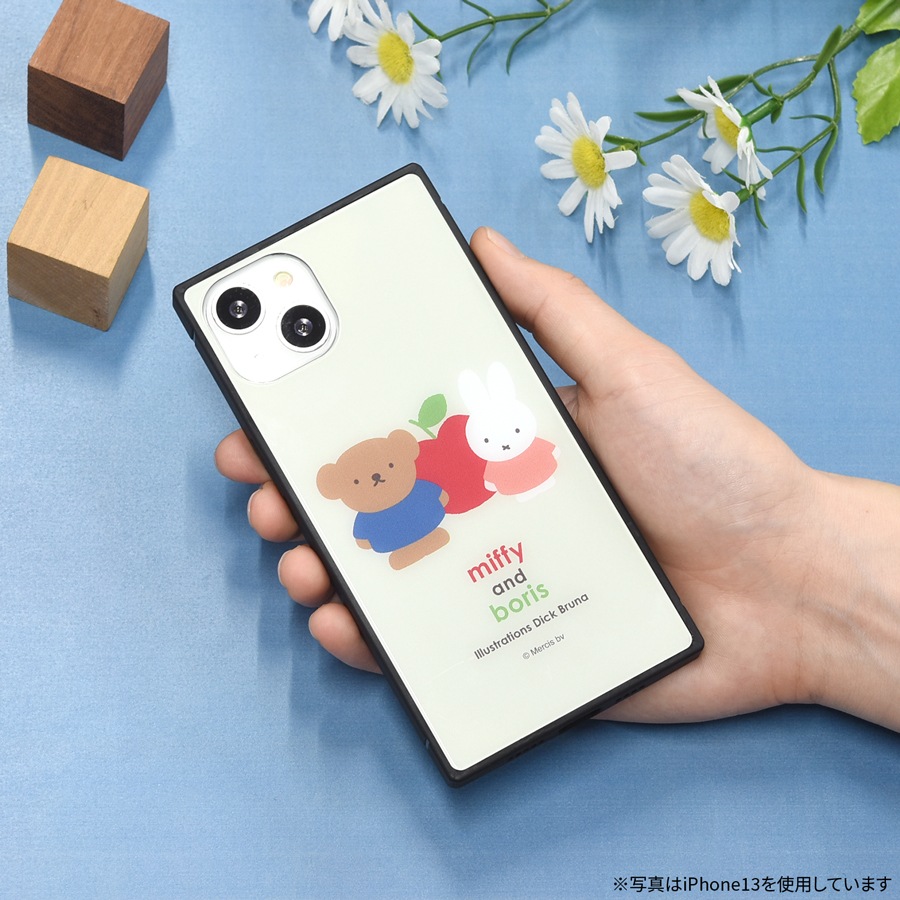 ミッフィー miffy and boris iPhoneSE(第3世代/第2世代)/8/7対応 スクエアガラスケース