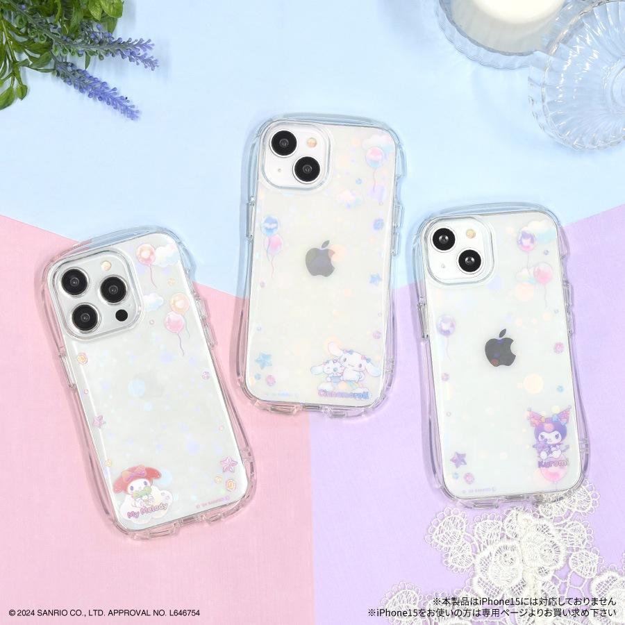 サンリオキャラクターズ iPhone15 Pro 対応 クリスタルクリアケース