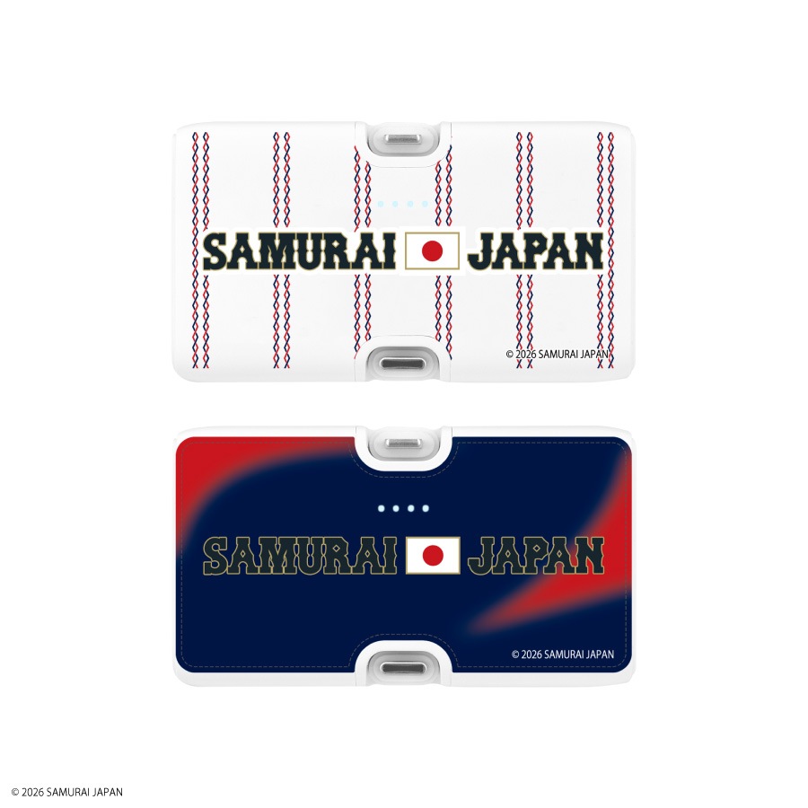 侍ジャパン Lightning / Type-C コネクタ付き リチウムイオン充電器 4000mAh