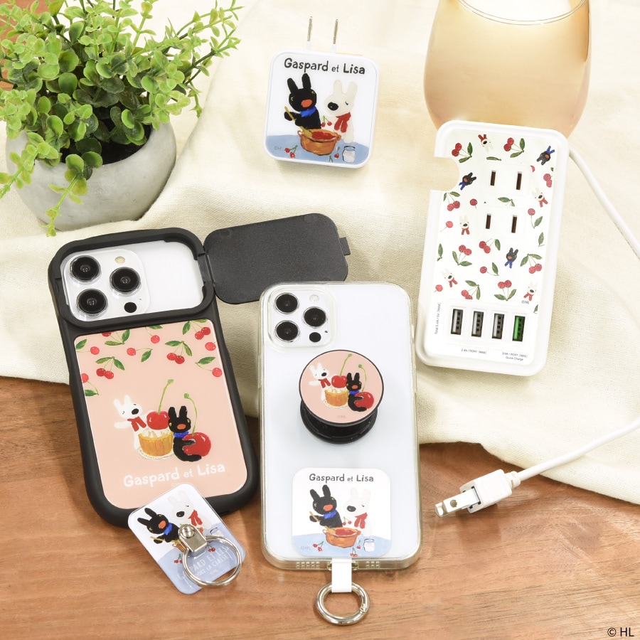 リサとガスパール iPhone14 / 14 Pro / 13 / 13 Pro / 12 / 12 Pro 対応 ハイブリッドガラスケース