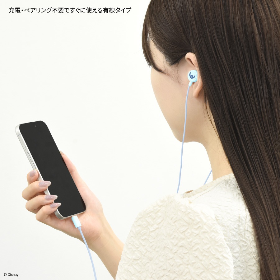 ディズニーキャラクター ／ リモコンマイク付き USB Type-C ステレオイヤホン