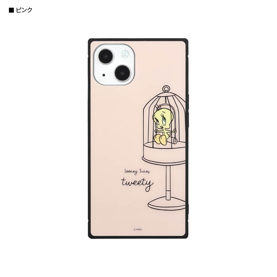 ルーニー・テューンズ iPhone13対応 スクエアガラスケース
