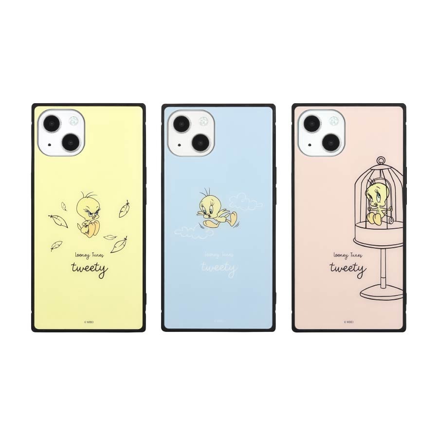 ルーニー・テューンズ iPhone13対応 スクエアガラスケース