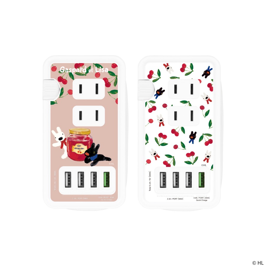 リサとガスパール USBポート付き ACタップ