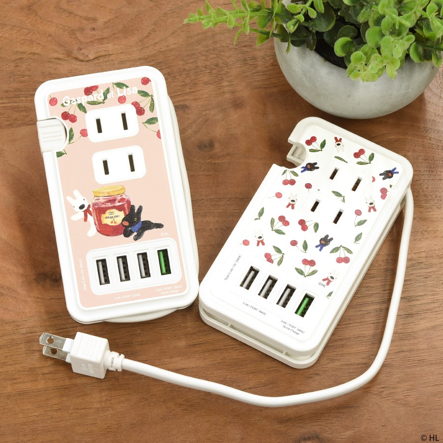 リサとガスパール USBポート付き ACタップ