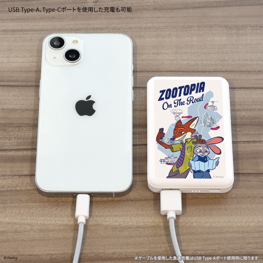 ディズニーキャラクター、ピクサーキャラクター ／ MagSafe 対応 ワイヤレスリチウム充電器 5000mAh