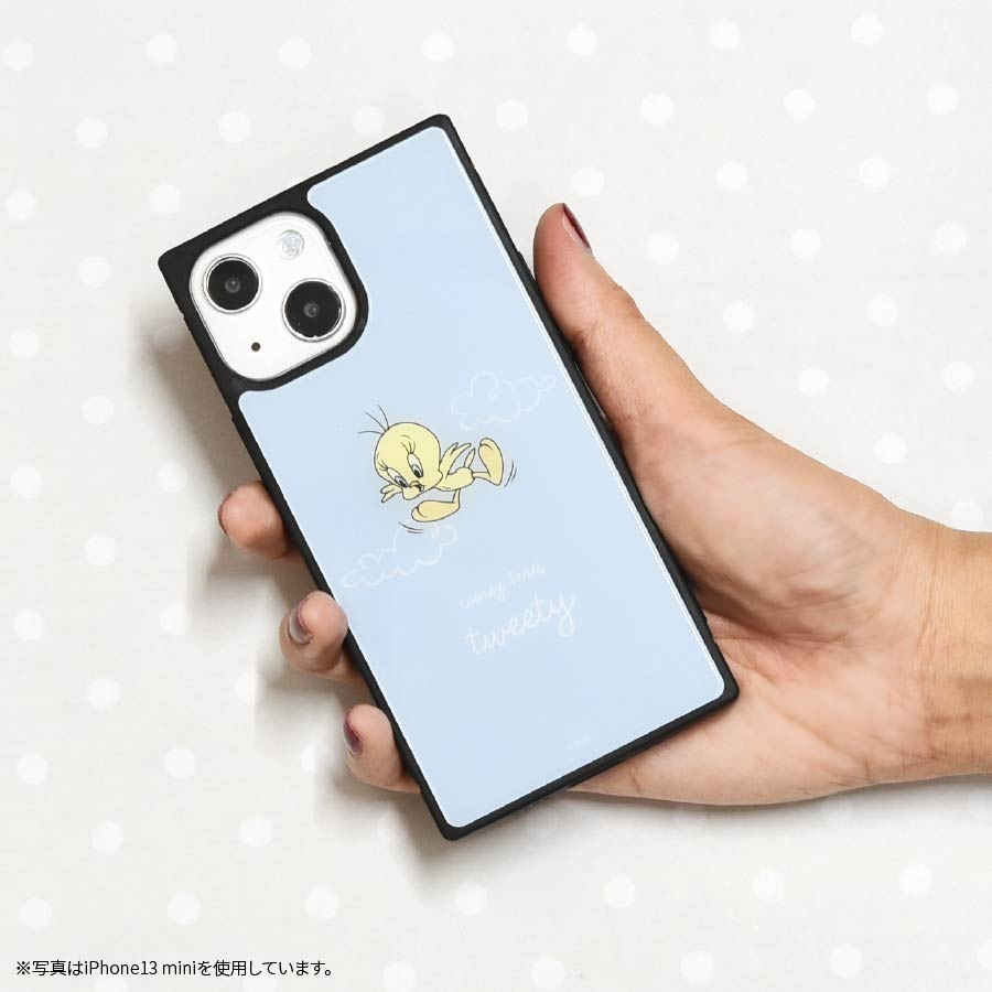 ルーニー・テューンズ iPhone13 Pro対応 スクエアガラスケース