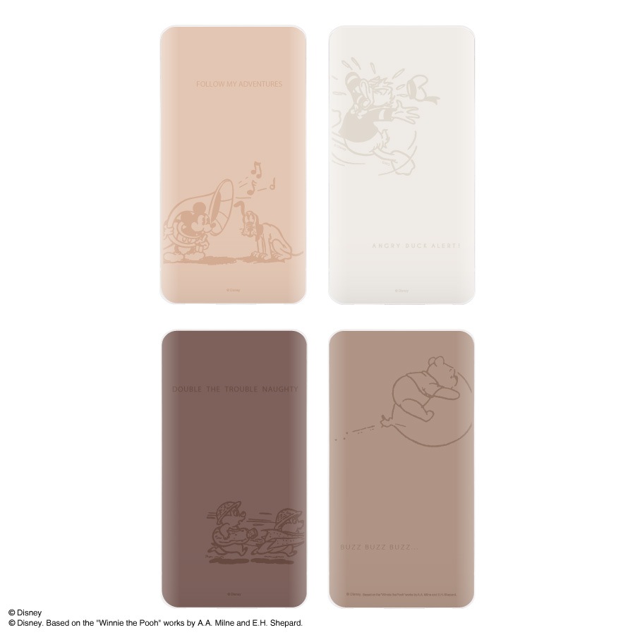 ディズニーキャラクター ／ USB/USB Type-C 4000mAh リチウムイオンポリマー充電器 2.1A