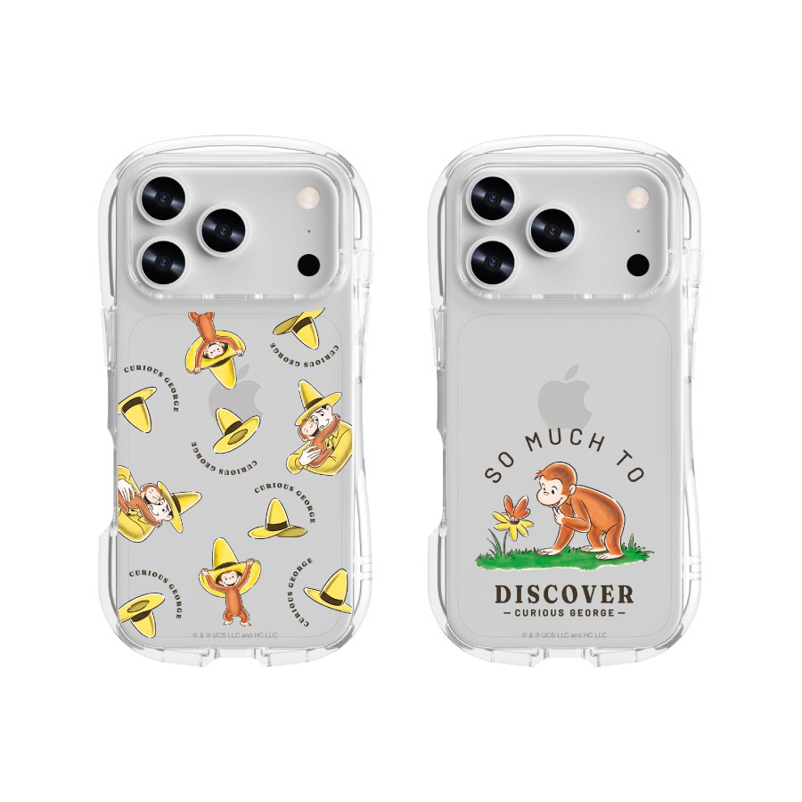 おさるのジョージ iPhone17 Pro 対応 クリスタルクリアケース