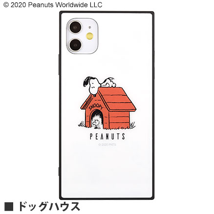 ピーナッツ iPhone11/XR対応スクエアガラスケース