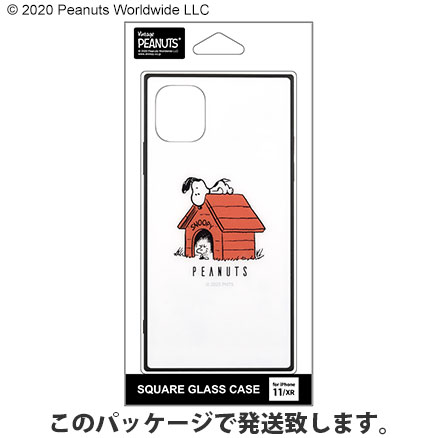 ピーナッツ iPhone11/XR対応スクエアガラスケース | アイテム