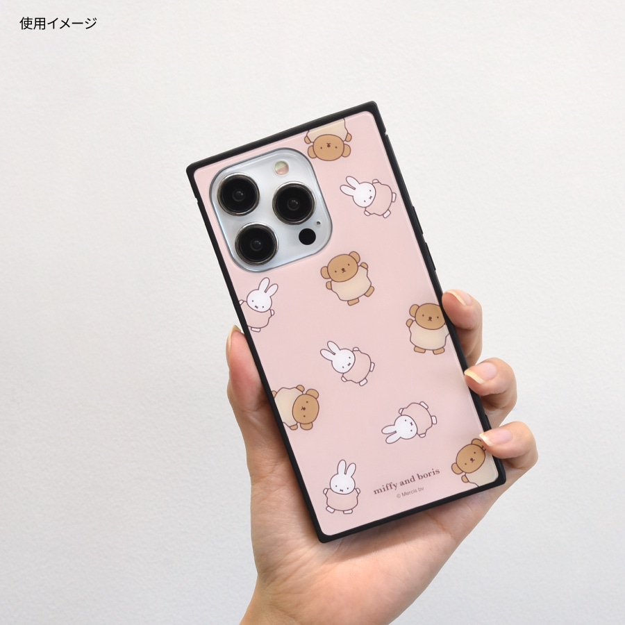 ミッフィー iPhone15 Pro 対応 スクエアガラスケース | ま行